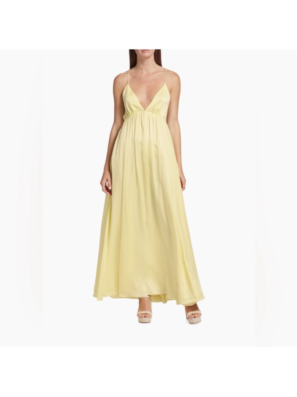 Zimmermann Yellow Silk Open Back Gown